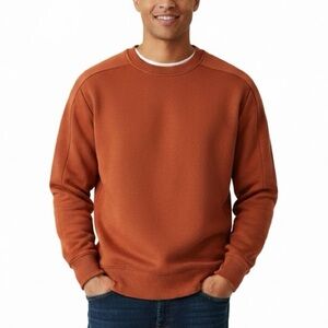 Pact Men's Burnt Orange Crewneck Sweater